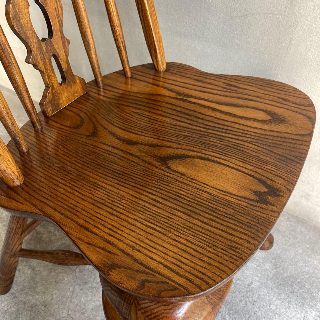 オールドヴィンテージ　オークウィンザーチェア　カントリー　猫脚