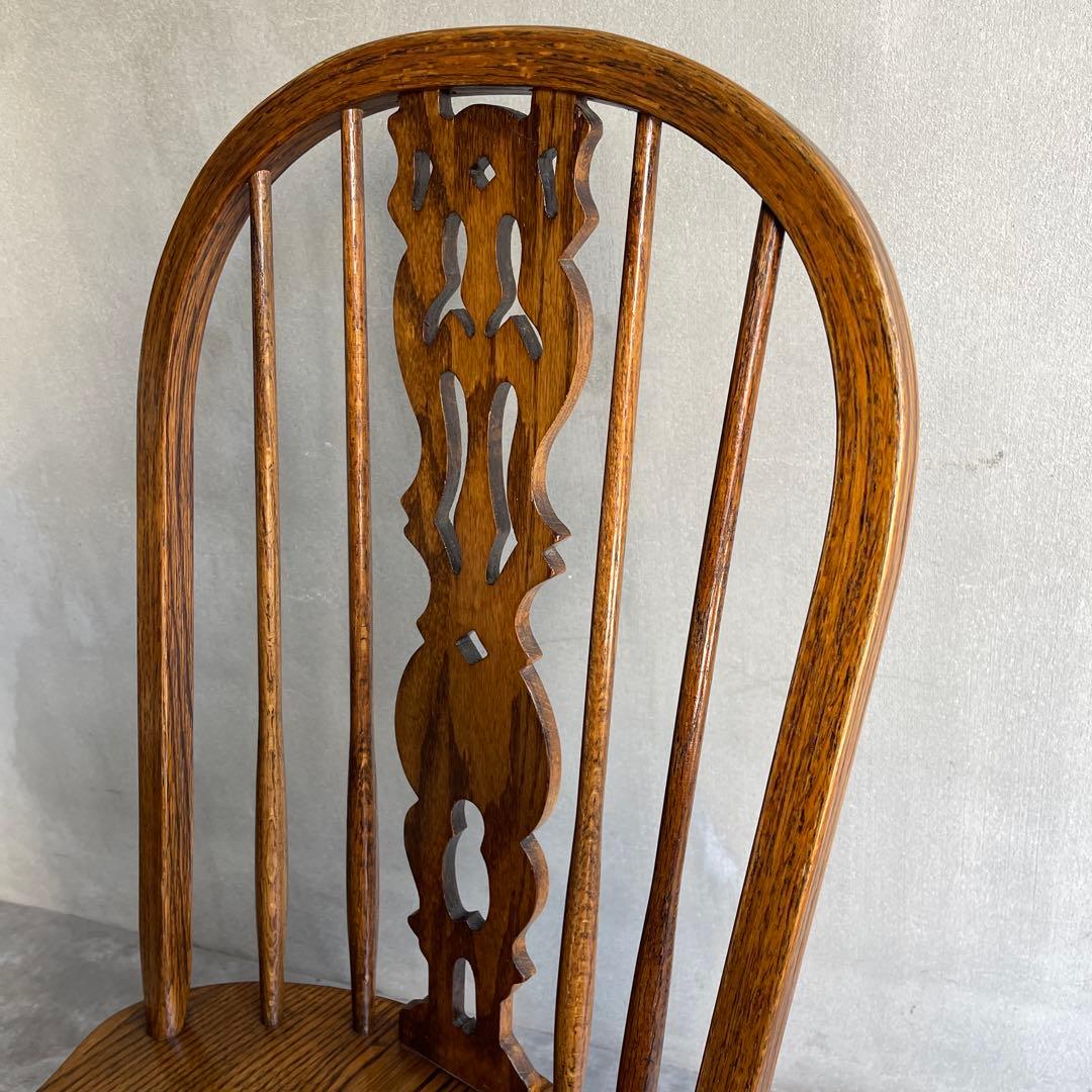 オールドヴィンテージ　オークウィンザーチェア　カントリー　猫脚