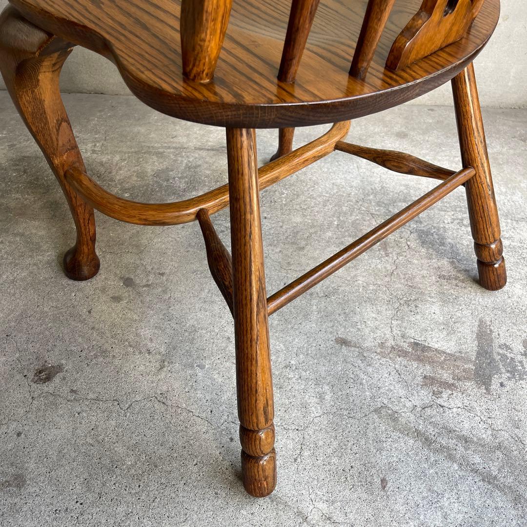 オールドヴィンテージ　オークウィンザーチェア　カントリー　猫脚