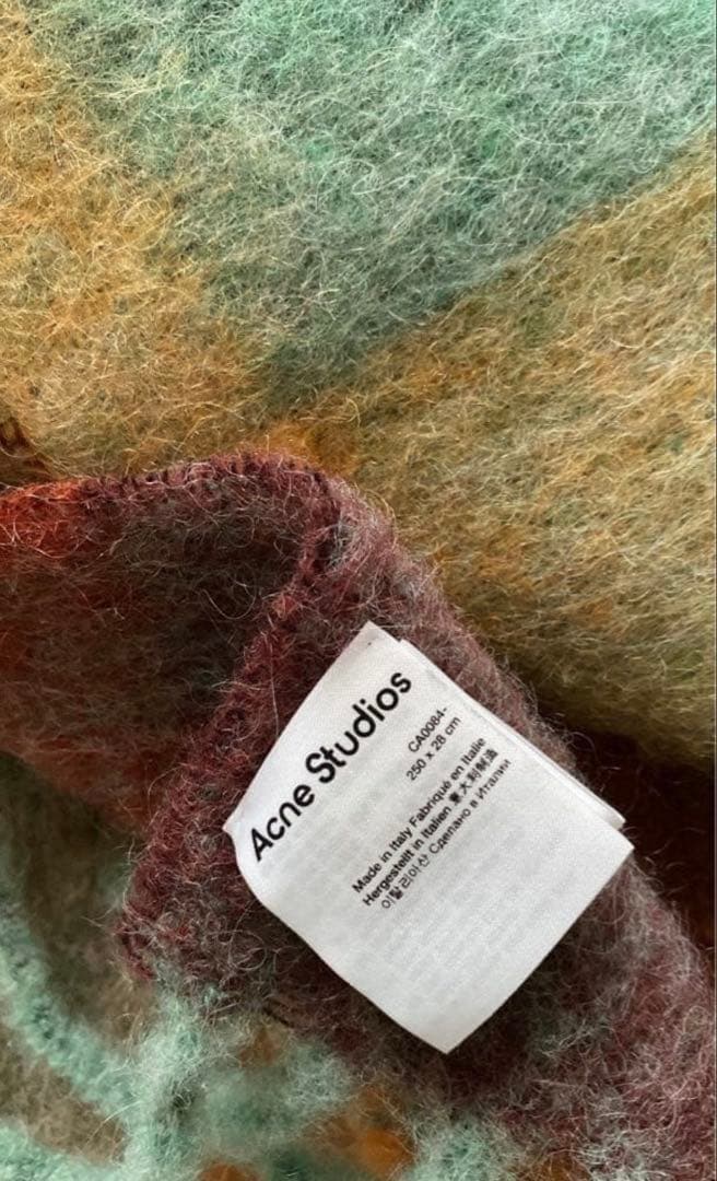 【正規品】Acne Studios/アクネストゥディオス モヘアチェックマフラー