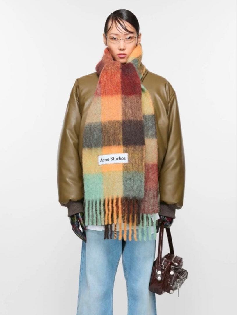 【正規品】Acne Studios/アクネストゥディオス モヘアチェックマフラー