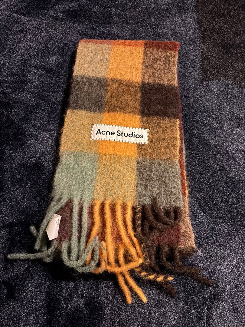 【正規品】Acne Studios/アクネストゥディオス モヘアチェックマフラー