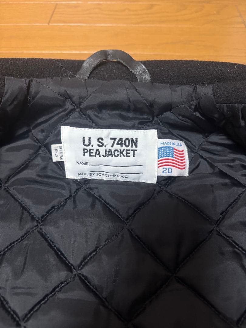 Schott ピーコート Pコート ブラック　ボーイズ20サイズ