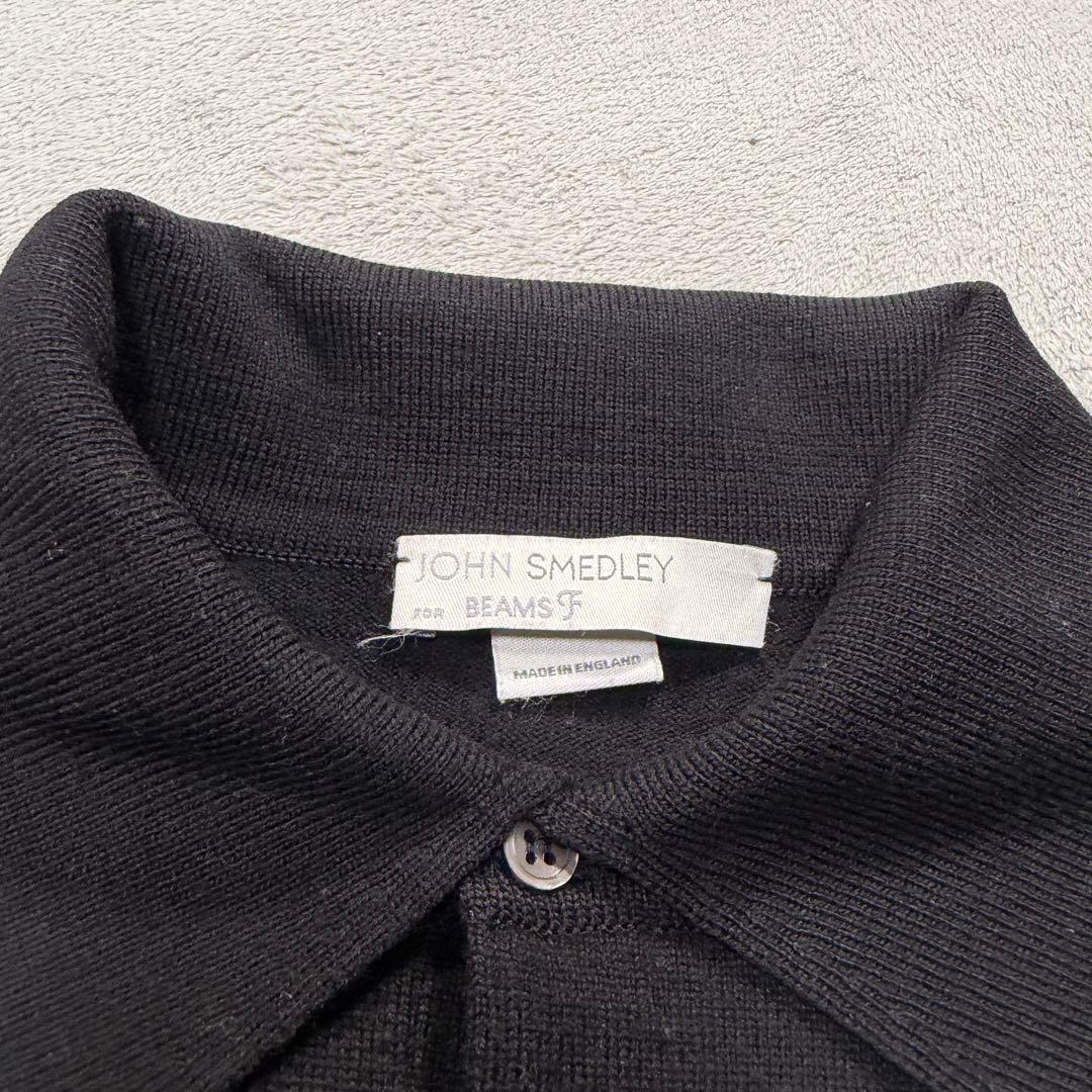 ジョンスメドレー 長袖ニットポロシャツ　Sサイズ 黒