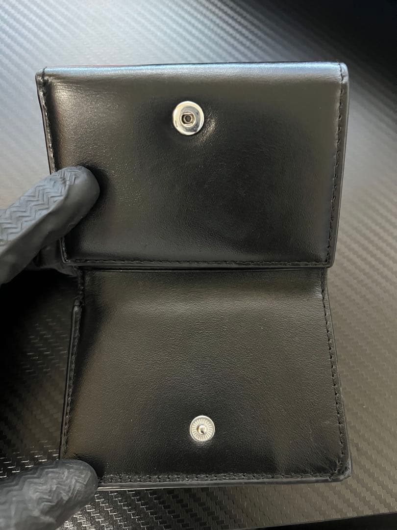 DIESEL三つ折りブラック財布 1dr Tri Fold Coin Xs Ii