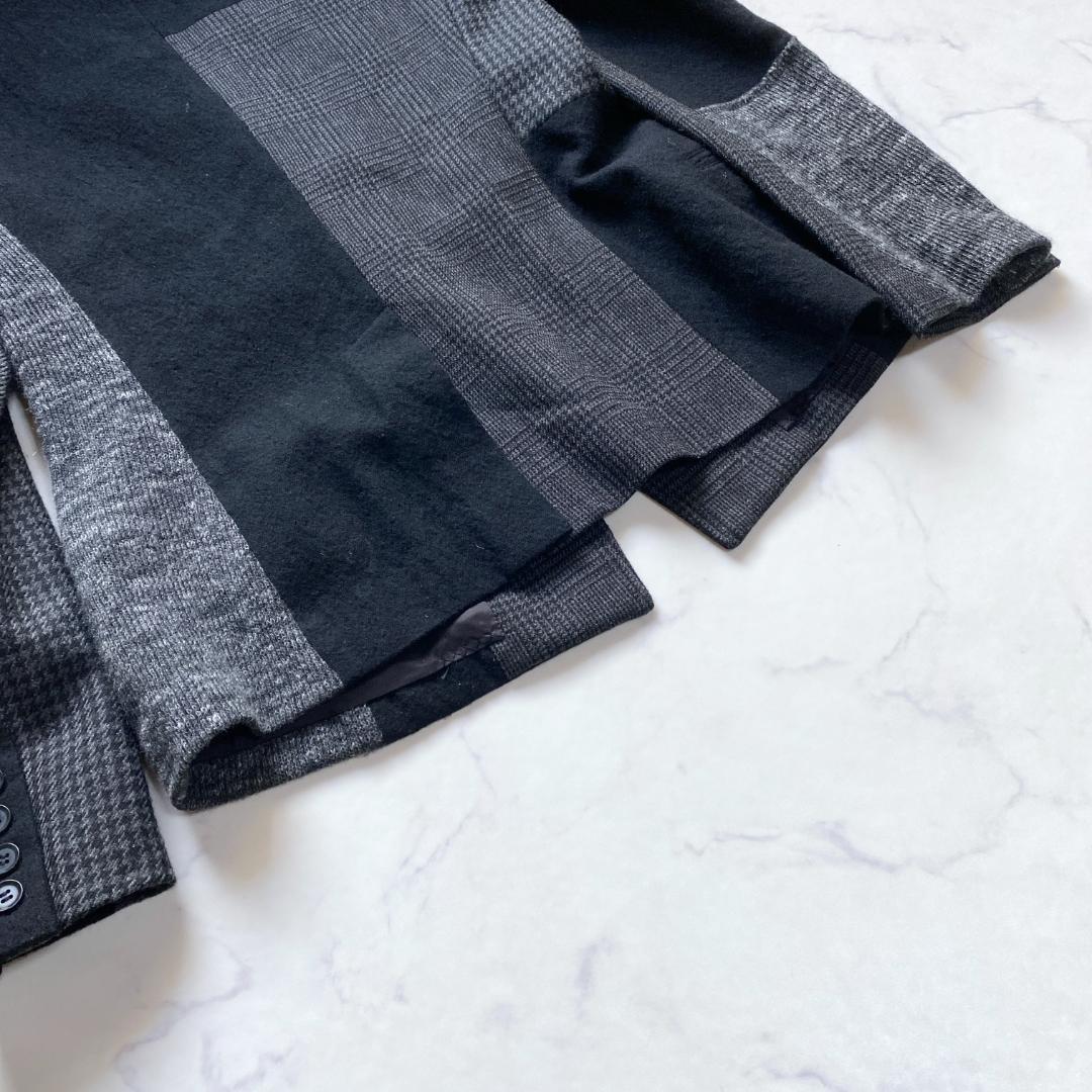 Y's パッチワーク 異素材切替 テーラードジャケット サイズ2