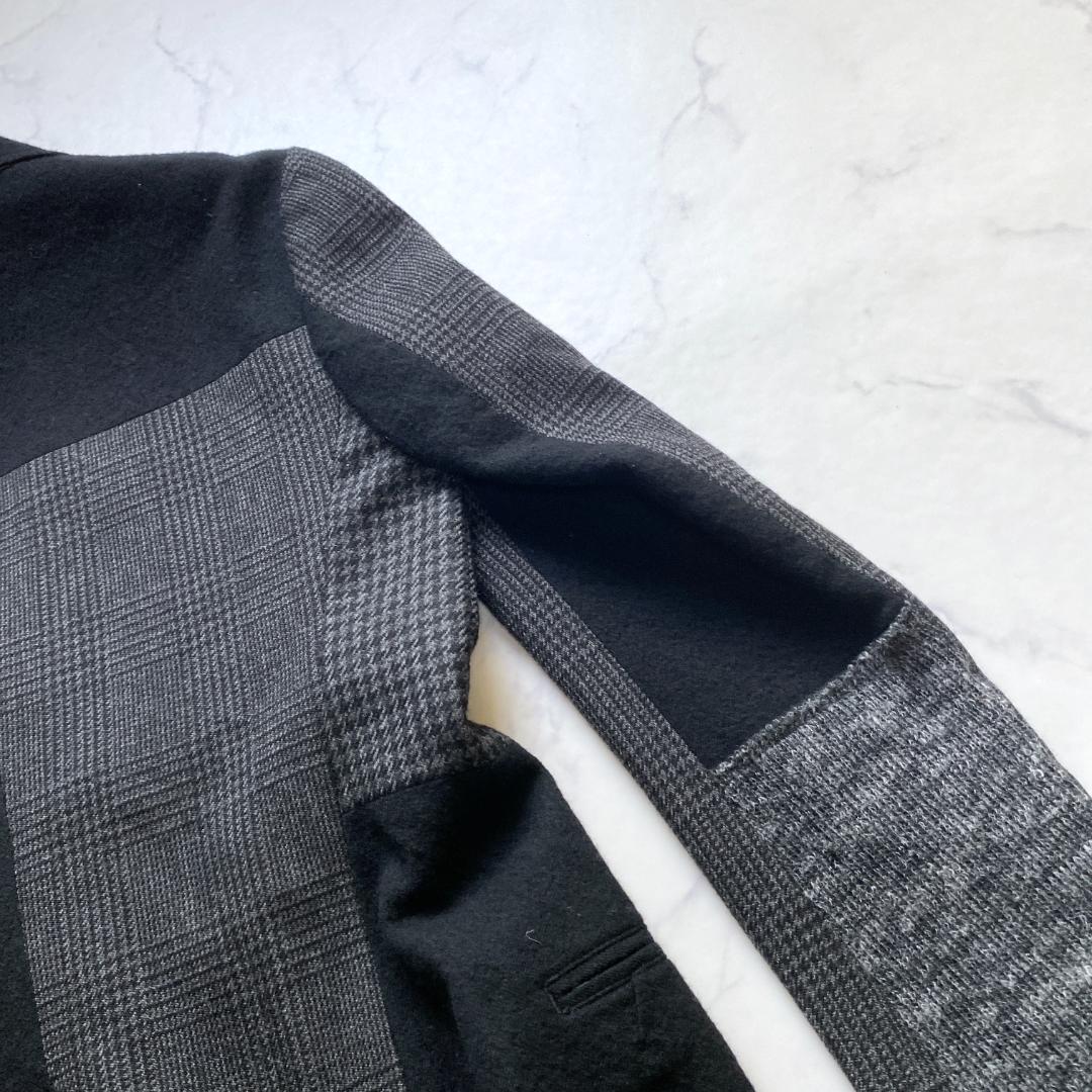 Y's パッチワーク 異素材切替 テーラードジャケット サイズ2