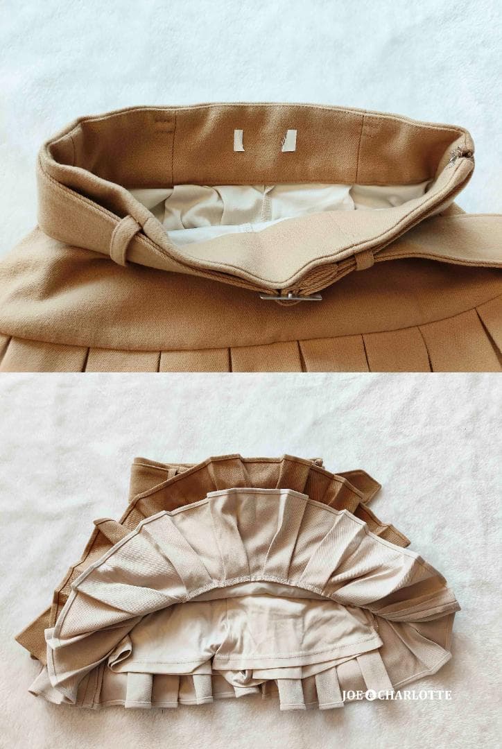 ダーリッチ darich ダブルプリーツミニスカート BEG ベージュ S