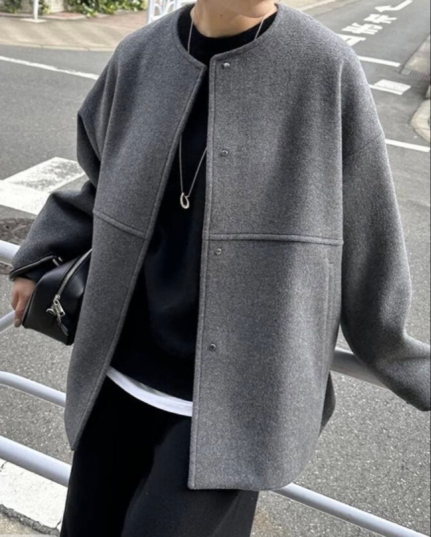 ジャーナルスタンダード　ビーバーノーカラーウールコート