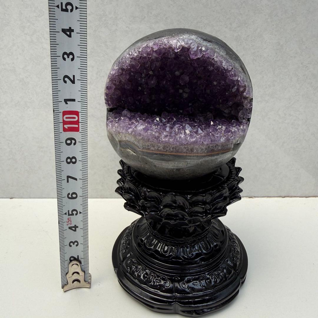 大きめ アメジスト 笑口 台座付き 天然石 パワーストーン