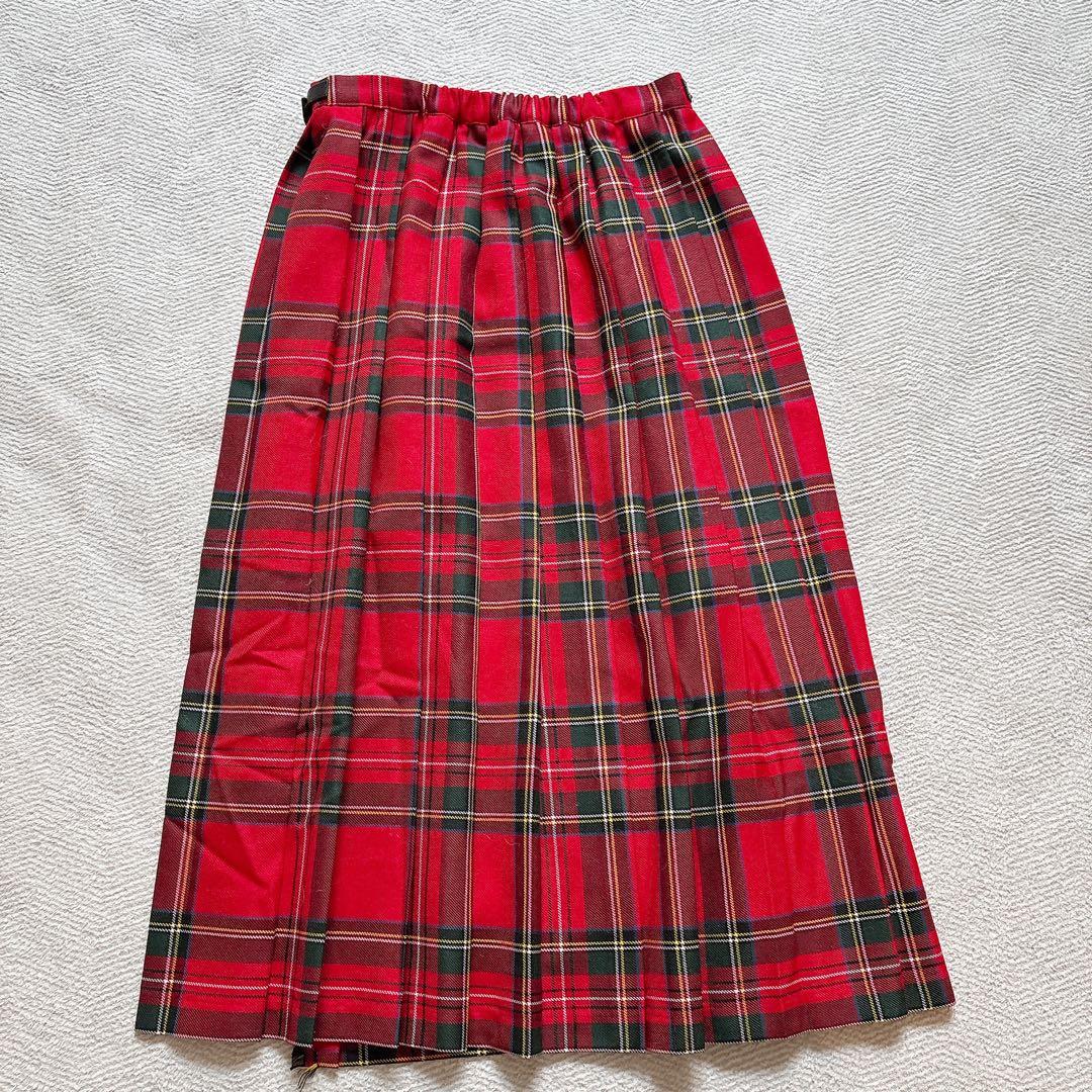 美品O’NEIL of DUBLIN タータンチェックラップスカートウール100