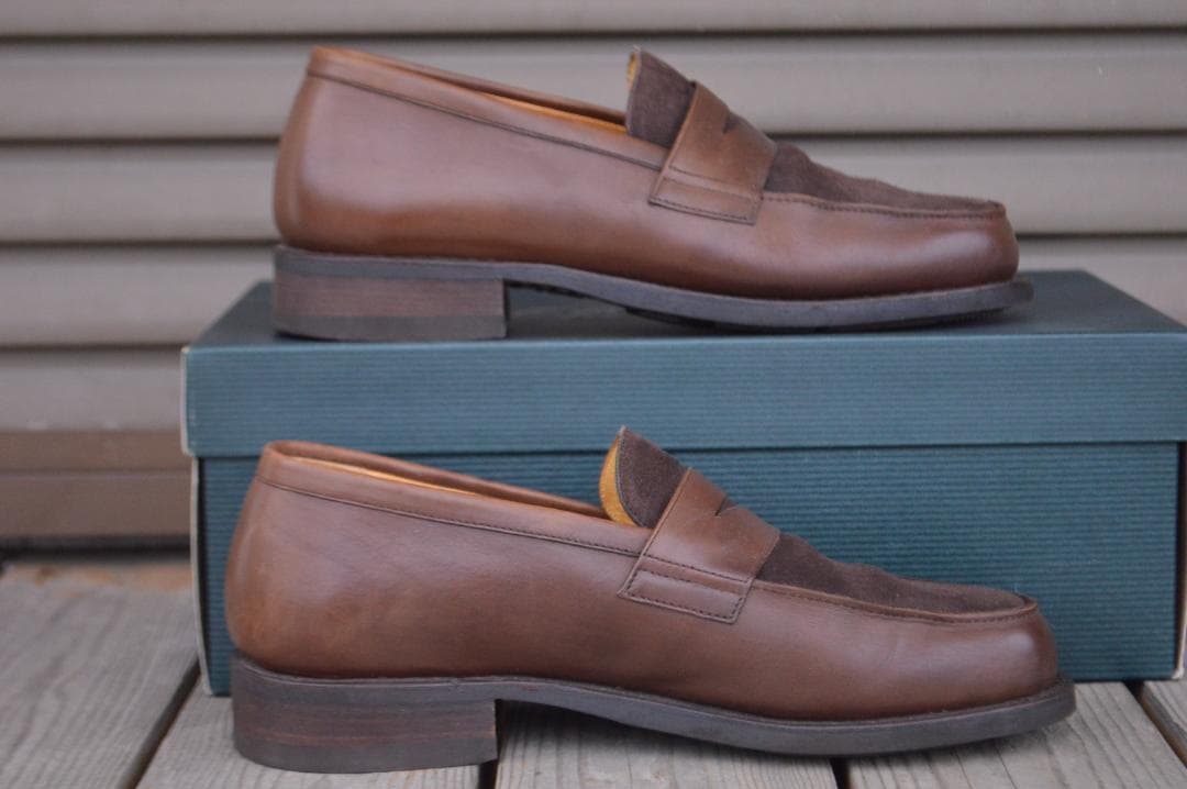 美品　PARABOOT　DAX　UK5　ダークブラウン　ローファー