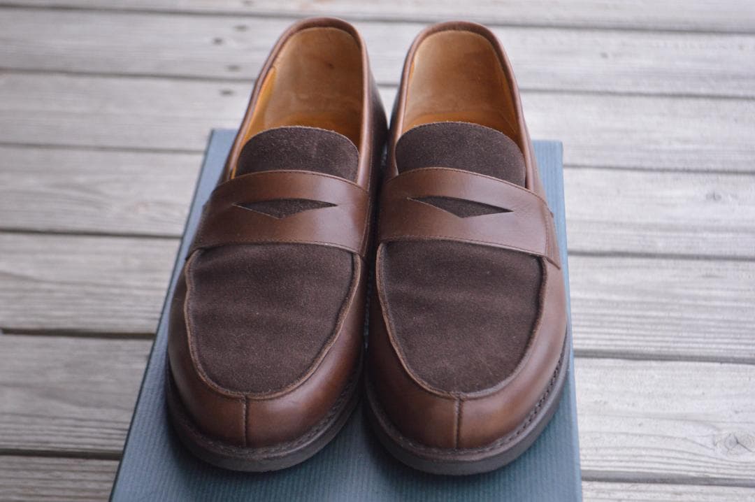 美品　PARABOOT　DAX　UK5　ダークブラウン　ローファー