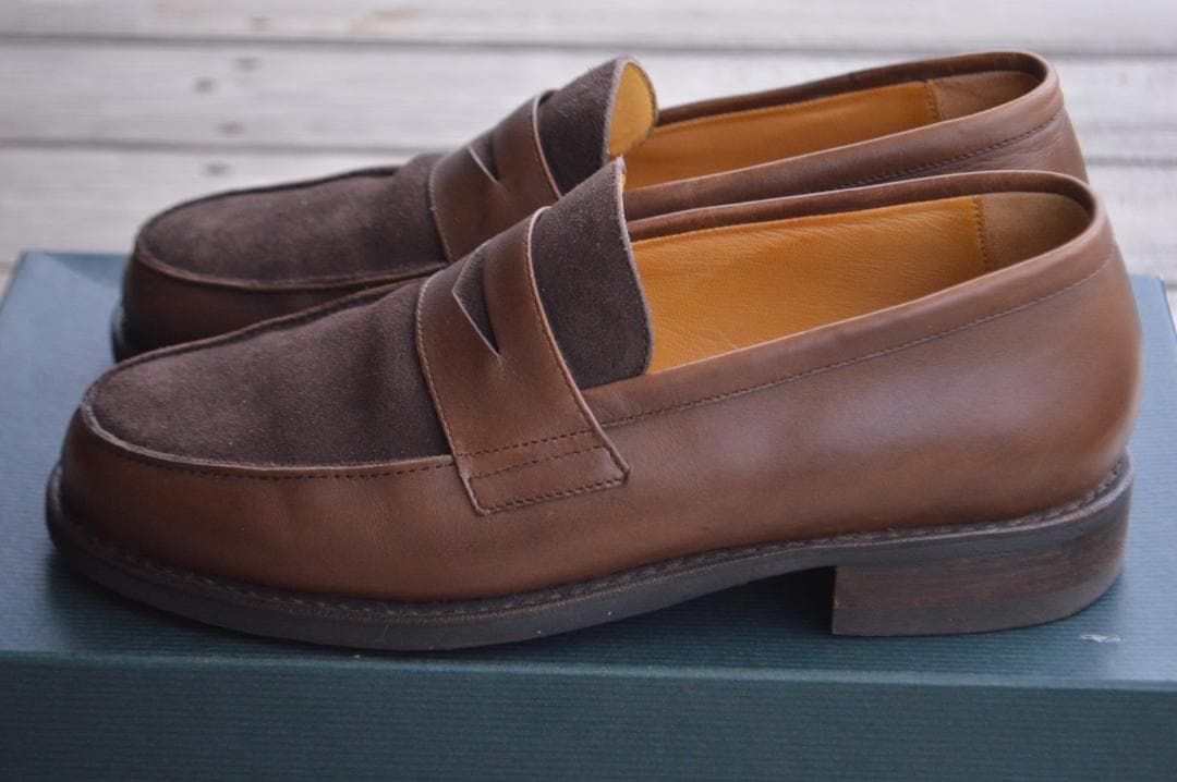 美品　PARABOOT　DAX　UK5　ダークブラウン　ローファー