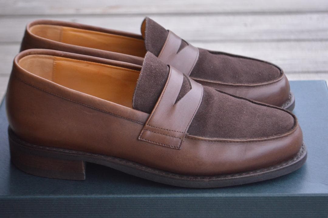 美品　PARABOOT　DAX　UK5　ダークブラウン　ローファー