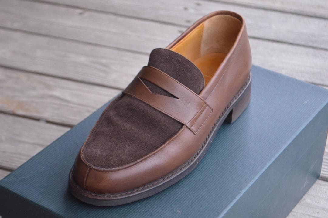 美品　PARABOOT　DAX　UK5　ダークブラウン　ローファー