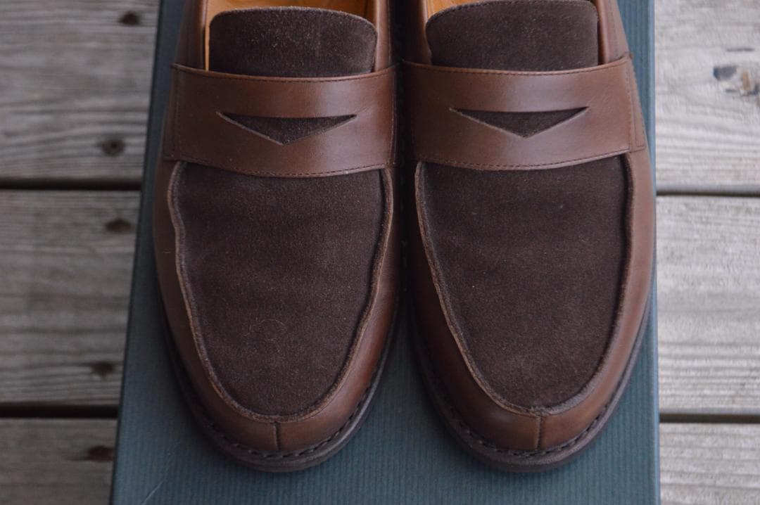 美品　PARABOOT　DAX　UK5　ダークブラウン　ローファー