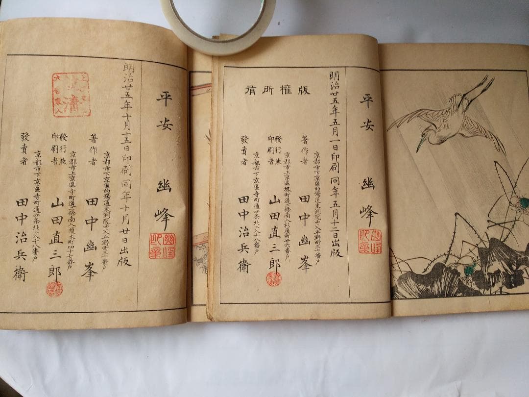 工藝新図 上下 2冊揃 田中幽峯 著 山田芸艸堂 明治二十五年 彩色木版刷 図案