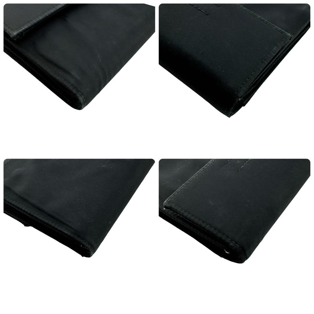 プラダ 三角ロゴプレート 三つ折り財布 ウォレット 小物 ナイロン ブラック