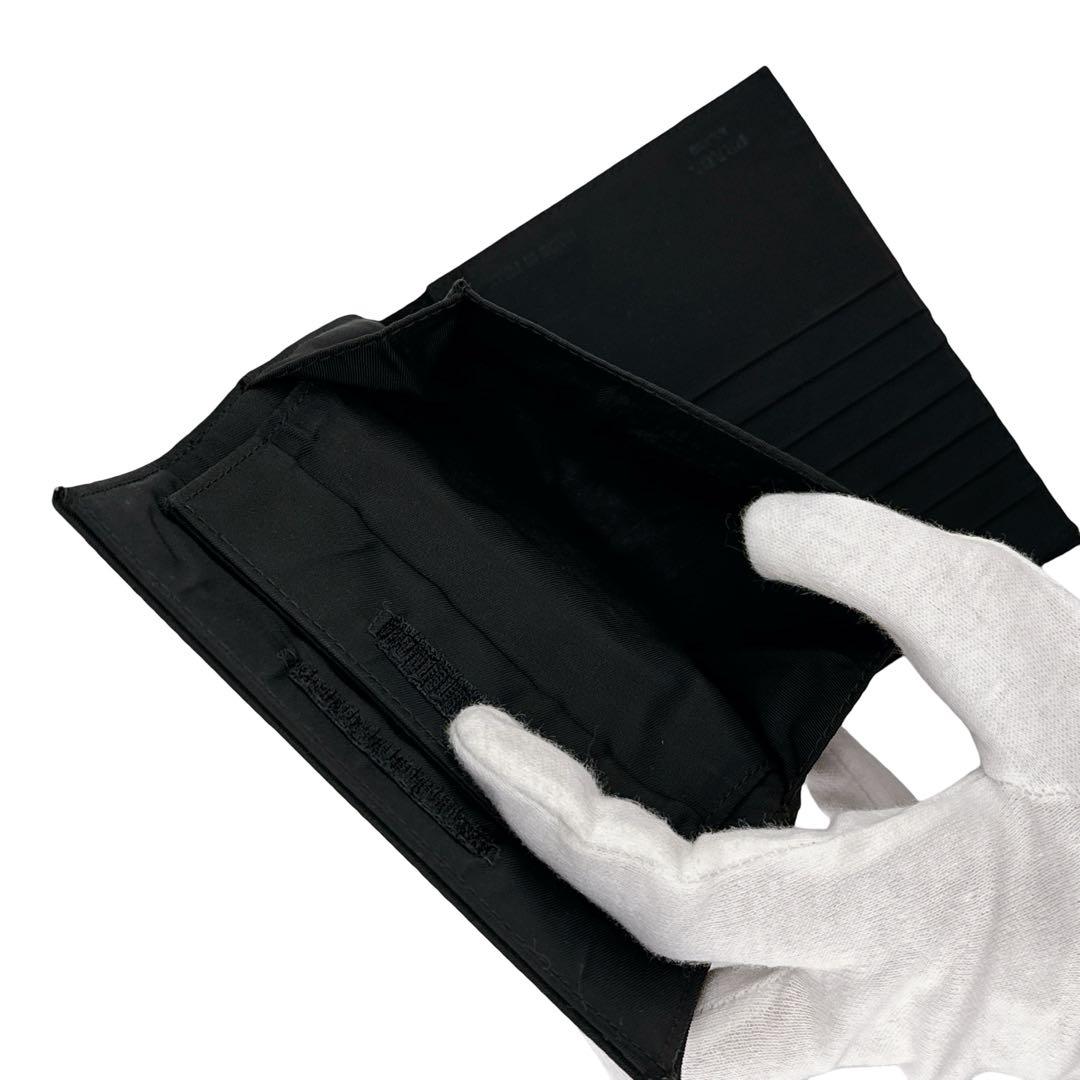 プラダ 三角ロゴプレート 三つ折り財布 ウォレット 小物 ナイロン ブラック