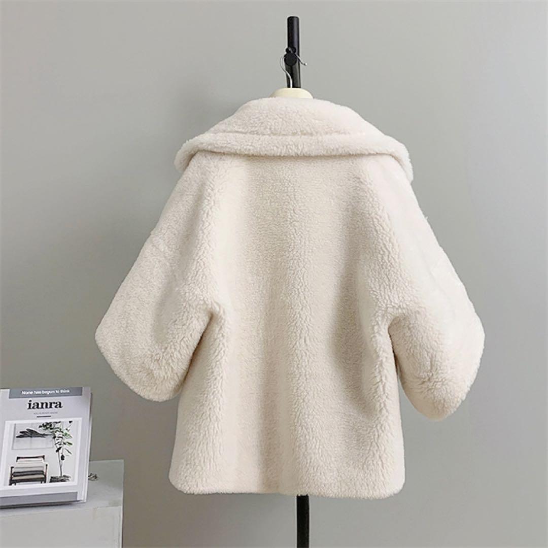 新品未使用 ベアテーラードコート テディベアホワイト