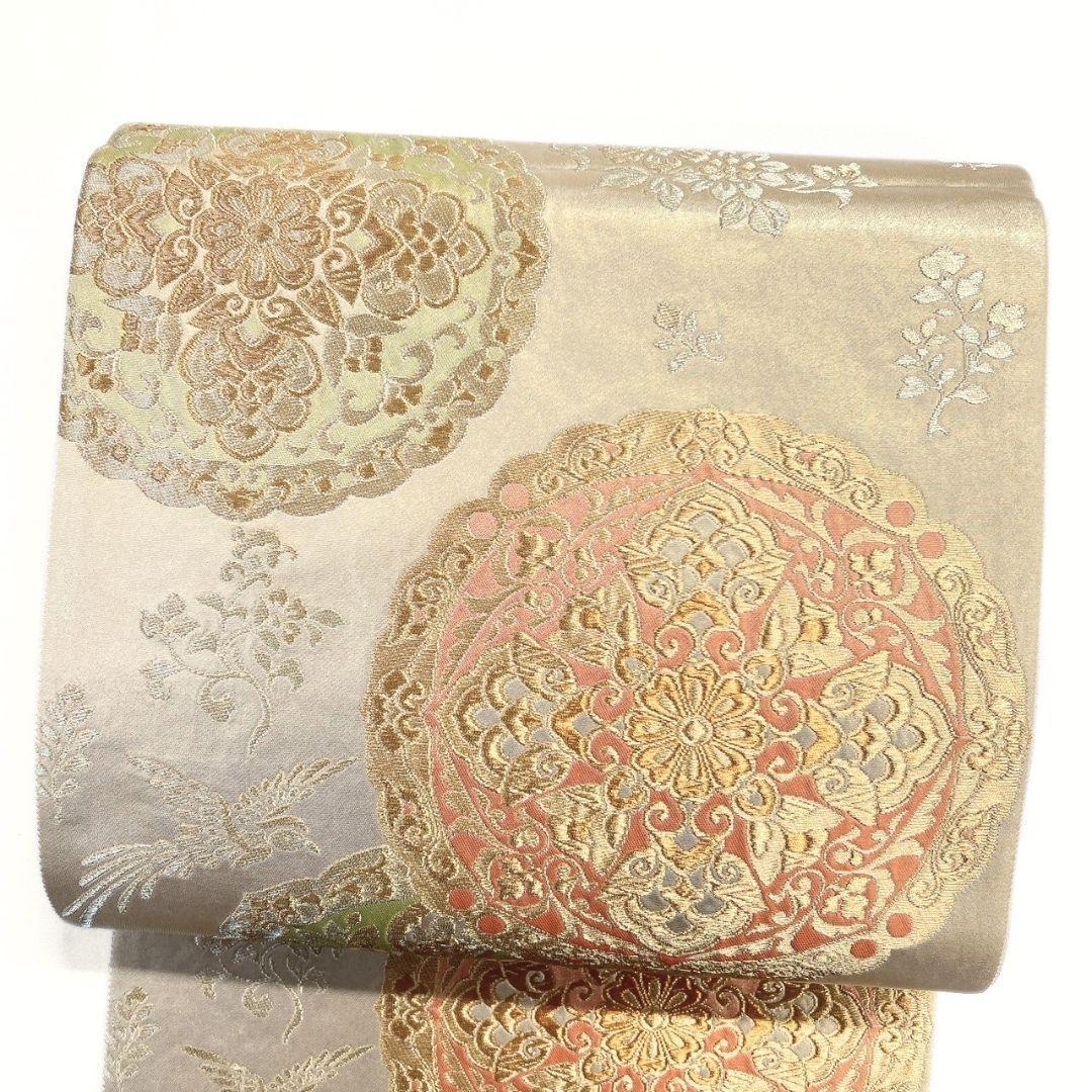 袋帯　唐織　花紋　華紋　鳳凰　花模様　金糸　着物　124b p ms.