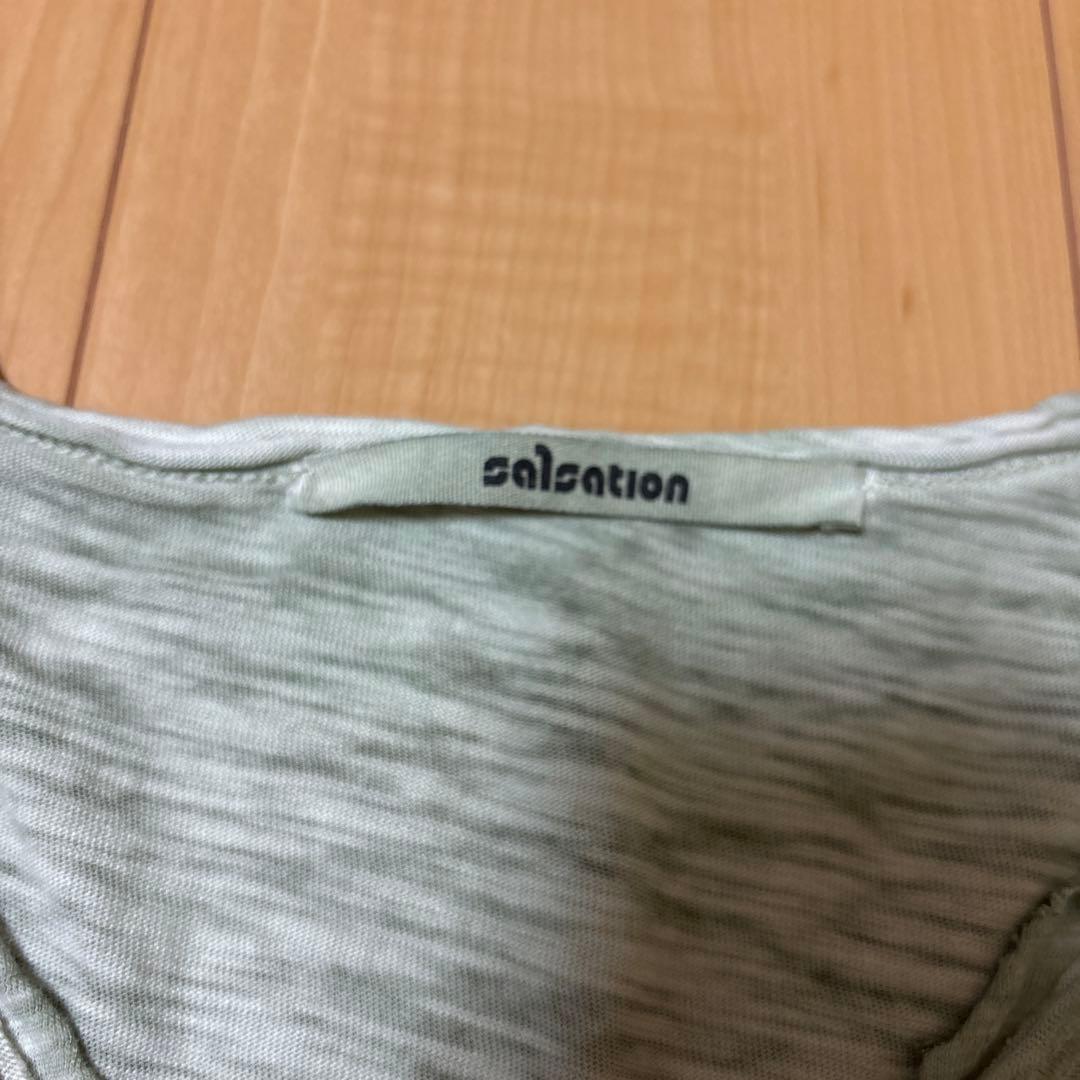 salsation VネックTシャツ　淡グリーン