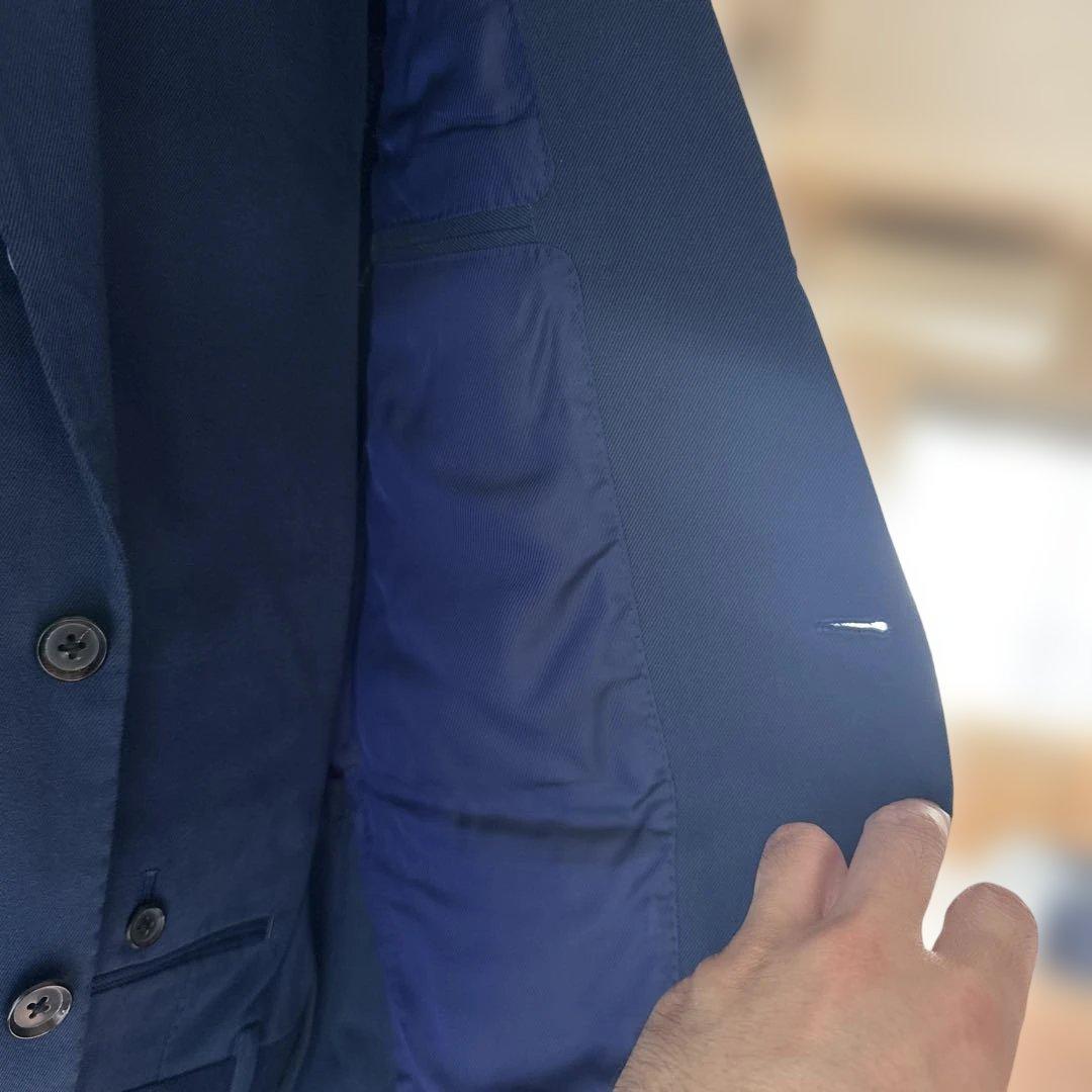 【新品】リングヂャケットマイスター　ネイビーコットンスーツ 48