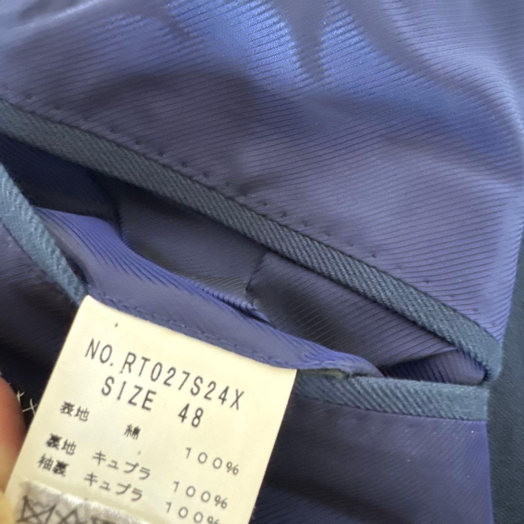 【新品】リングヂャケットマイスター　ネイビーコットンスーツ 48