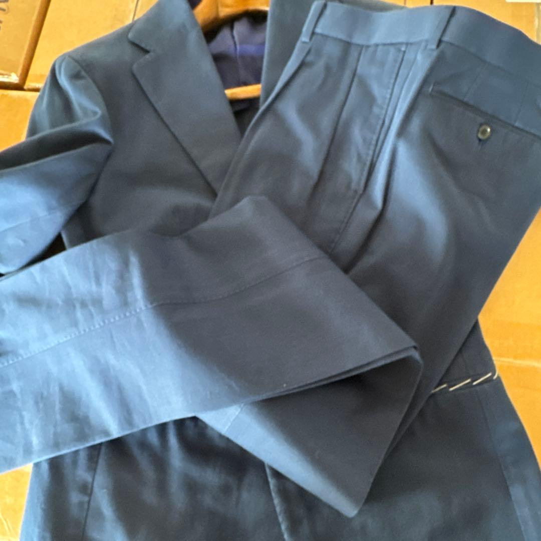 【新品】リングヂャケットマイスター　ネイビーコットンスーツ 48