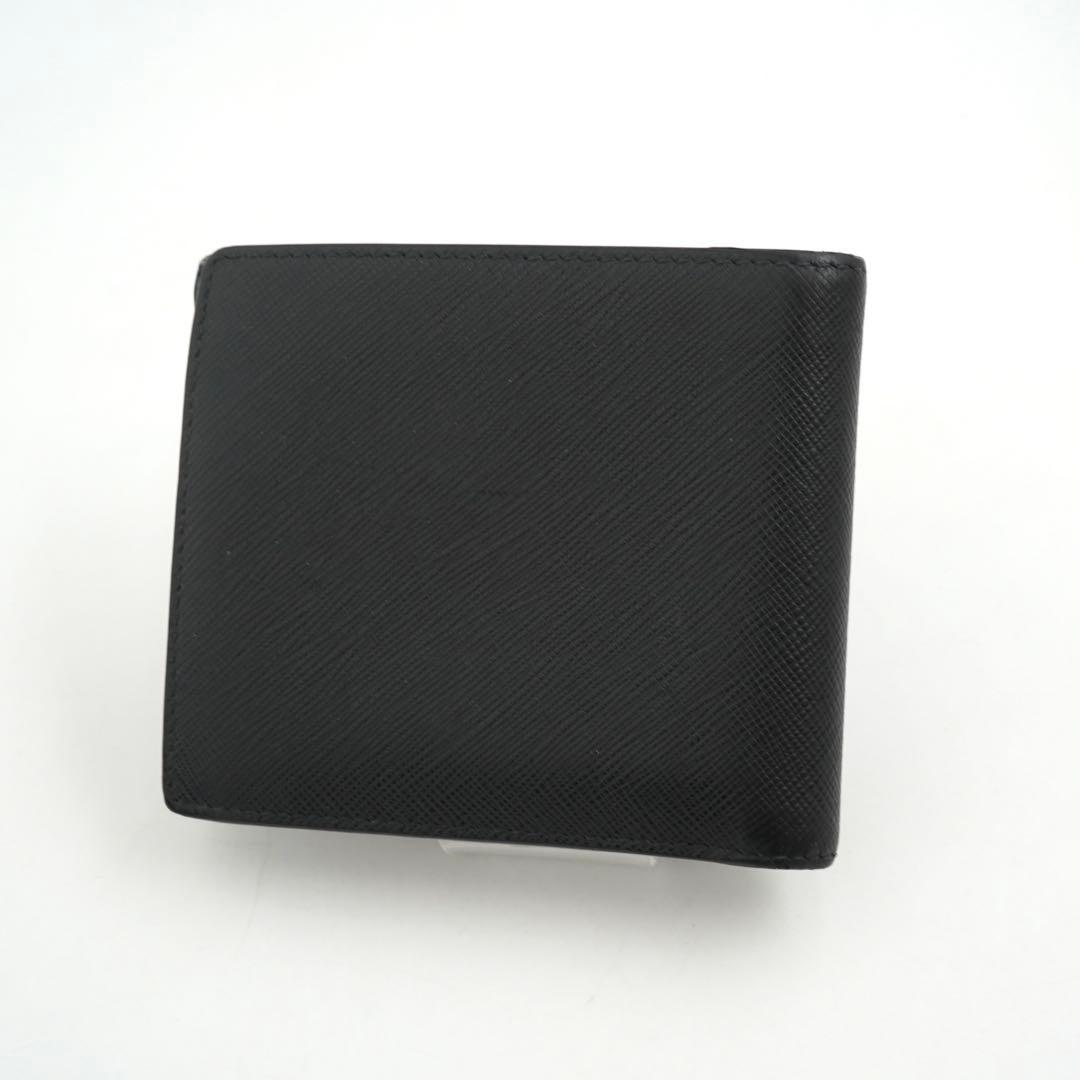 ✨極美品・箱保証書付き✨　PRADA 二つ折り　サフィアーノレザー　ストライプ