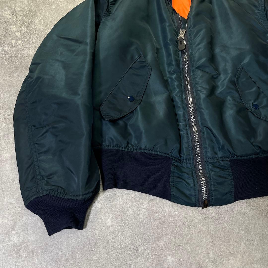 90s USA製　アルファ　MA-1 フライトジャケット　M ネイビー　紺