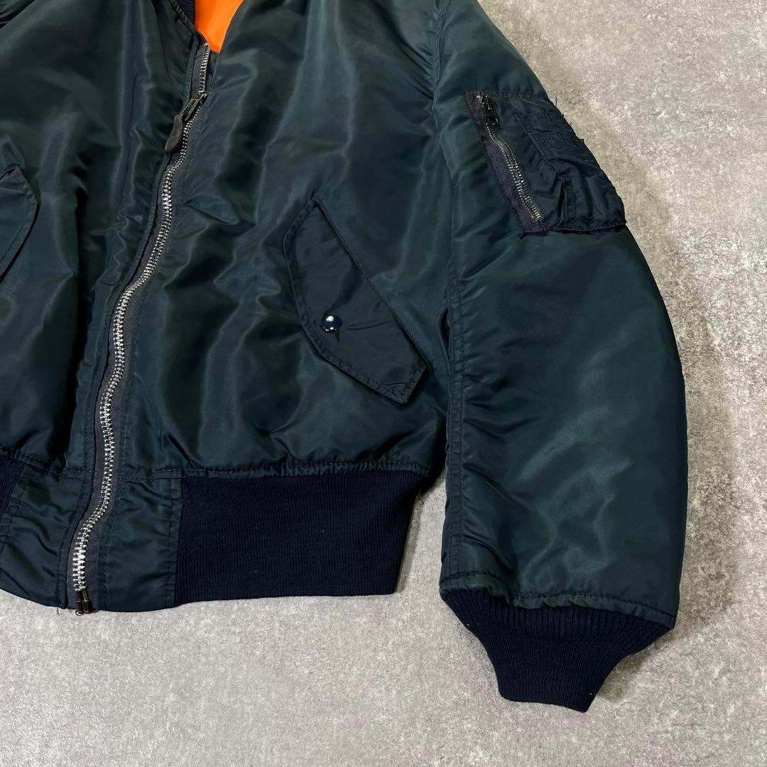 90s USA製　アルファ　MA-1 フライトジャケット　M ネイビー　紺