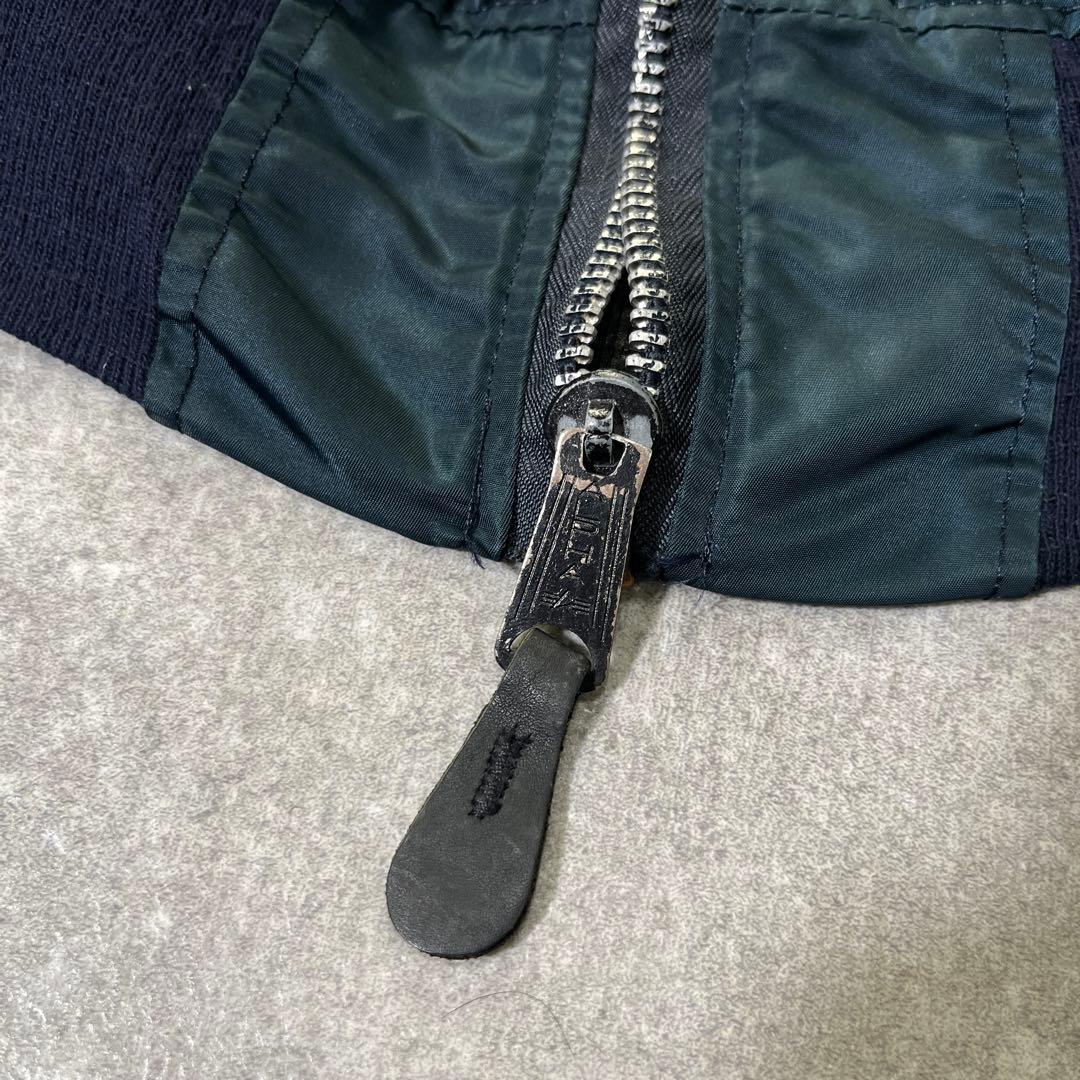 90s USA製　アルファ　MA-1 フライトジャケット　M ネイビー　紺