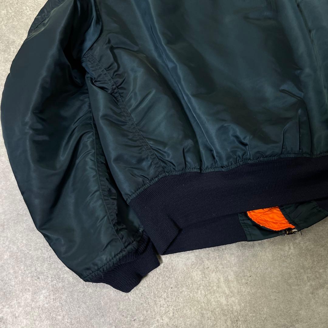 90s USA製　アルファ　MA-1 フライトジャケット　M ネイビー　紺