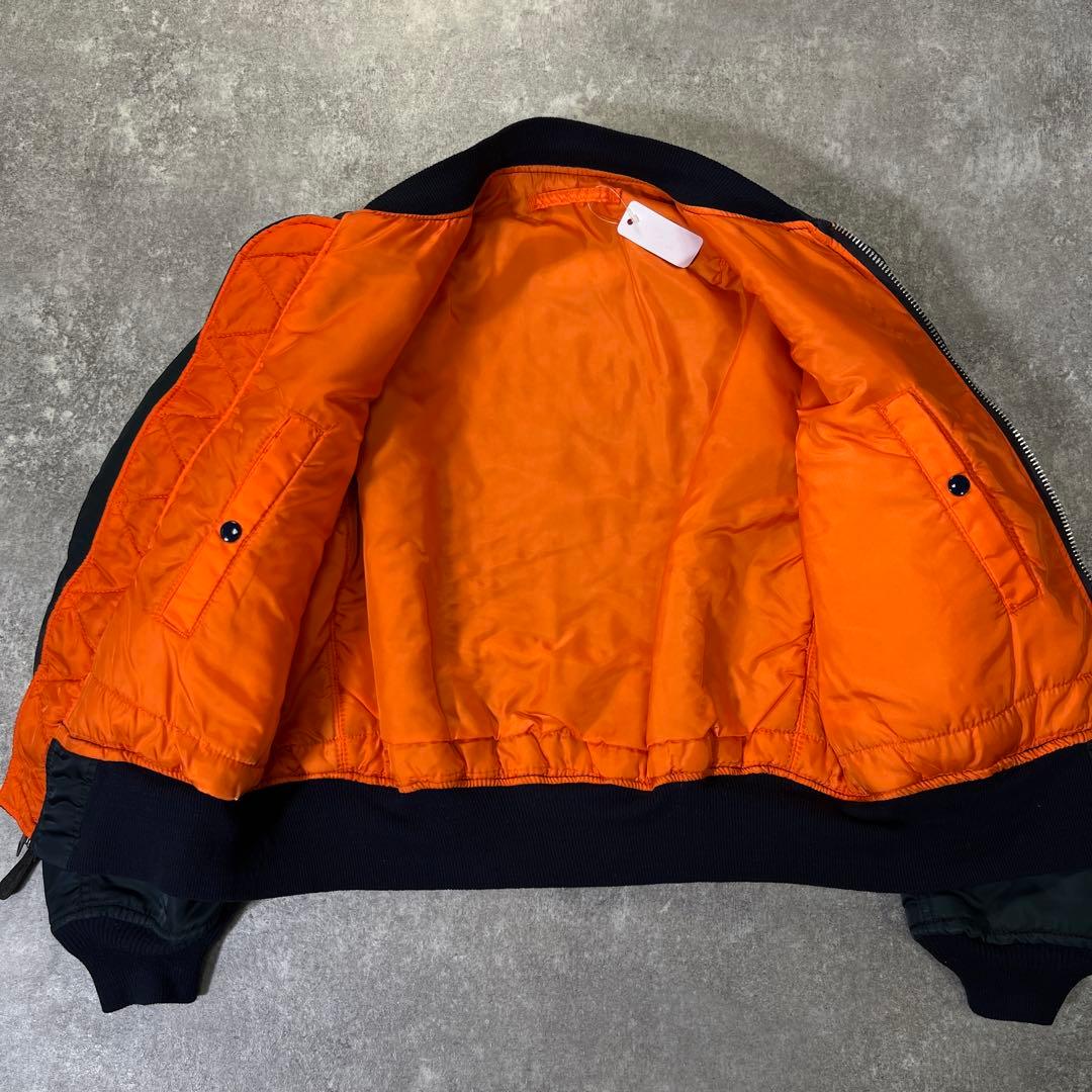 90s USA製　アルファ　MA-1 フライトジャケット　M ネイビー　紺