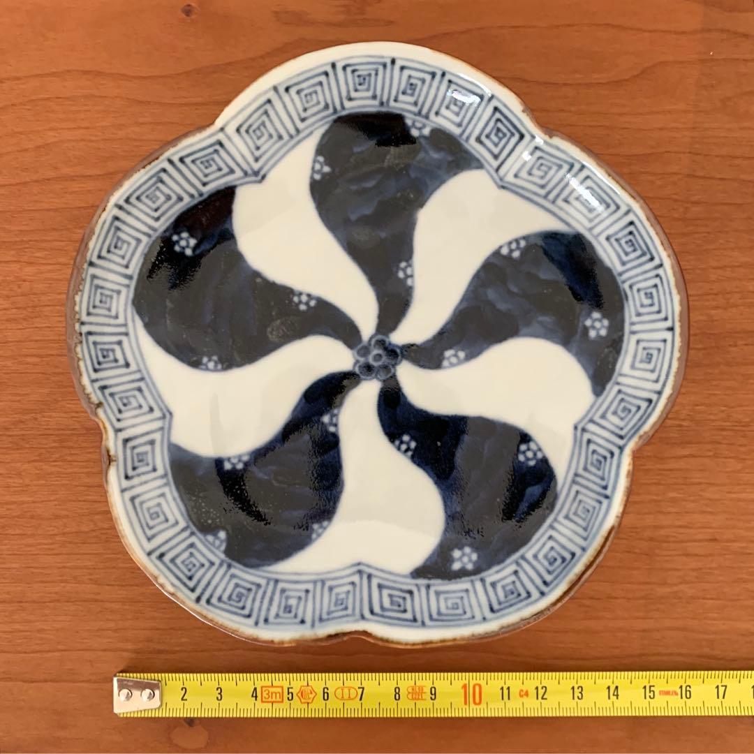 染付　ねじり梅　取り皿　4枚セット