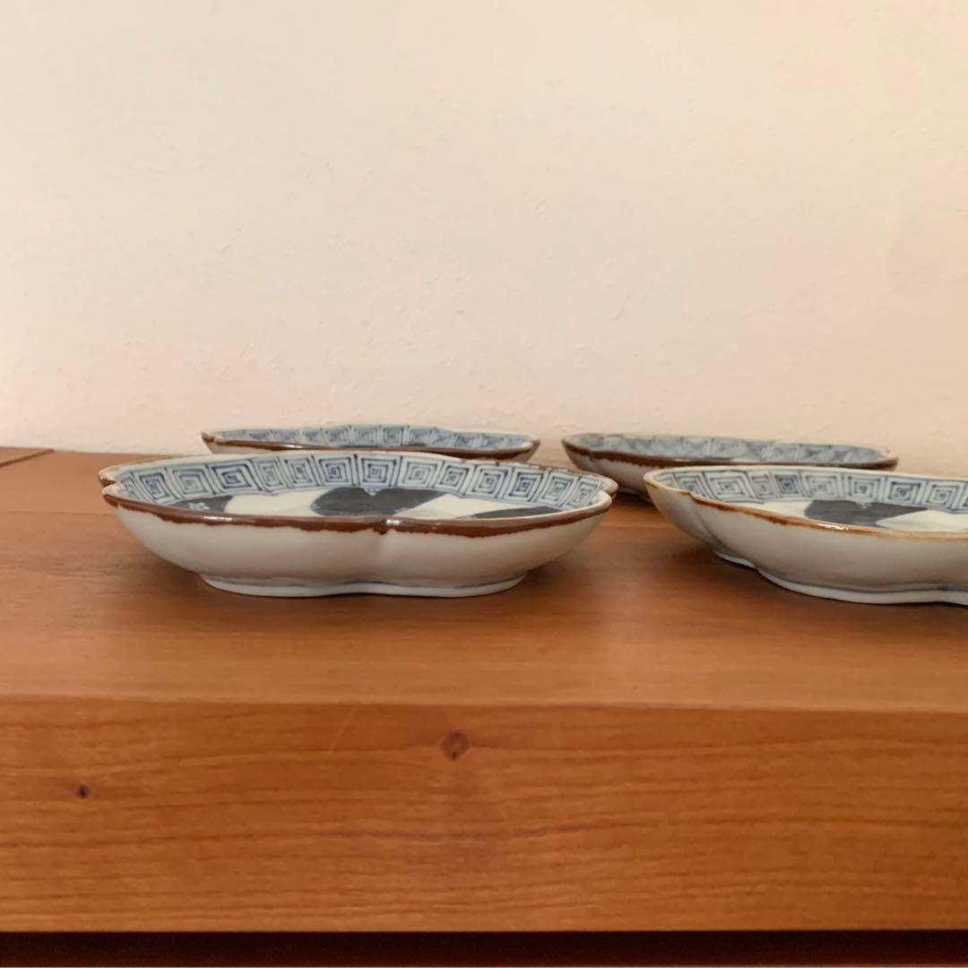 染付　ねじり梅　取り皿　4枚セット