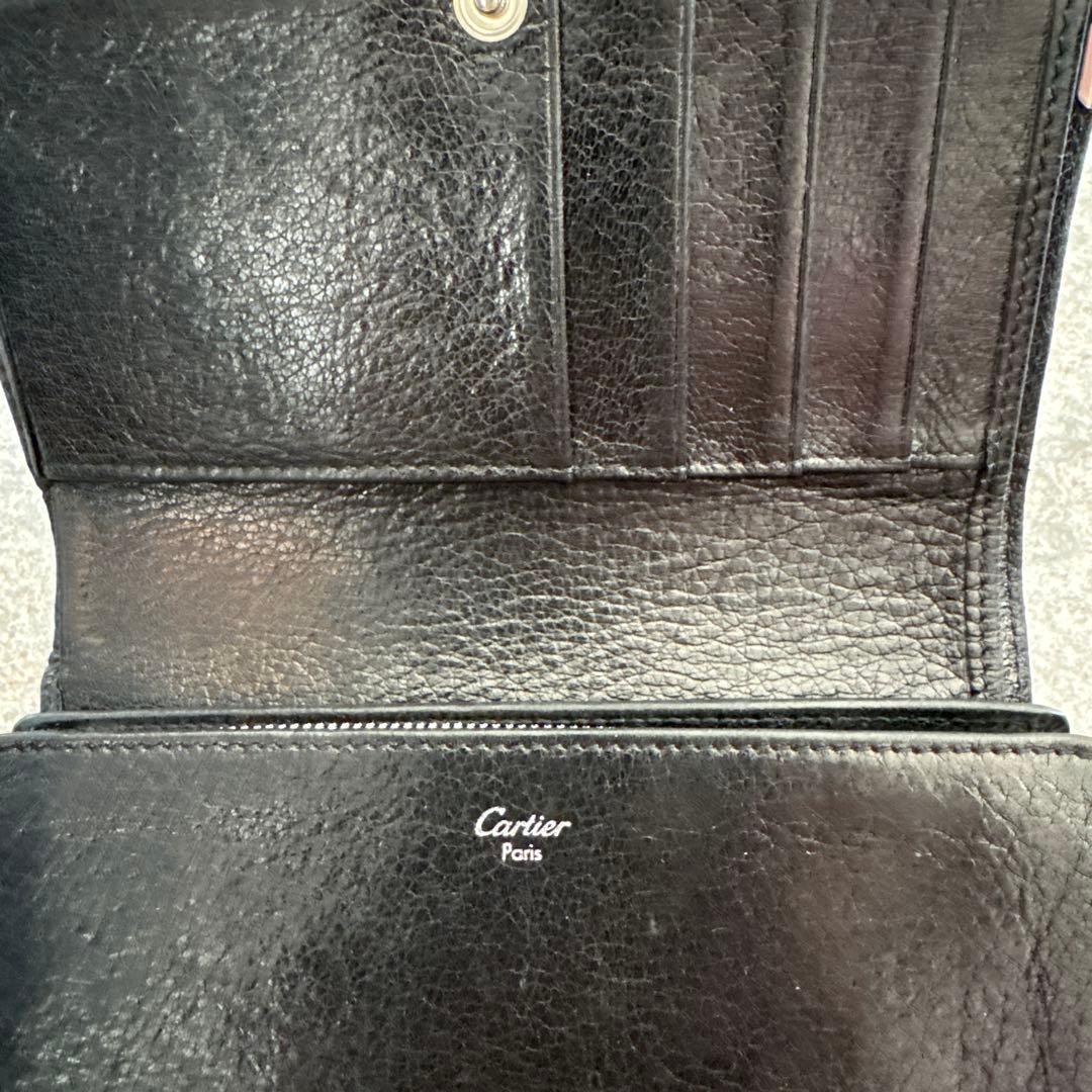 カルティエ　Cartier　財布　黒レザー