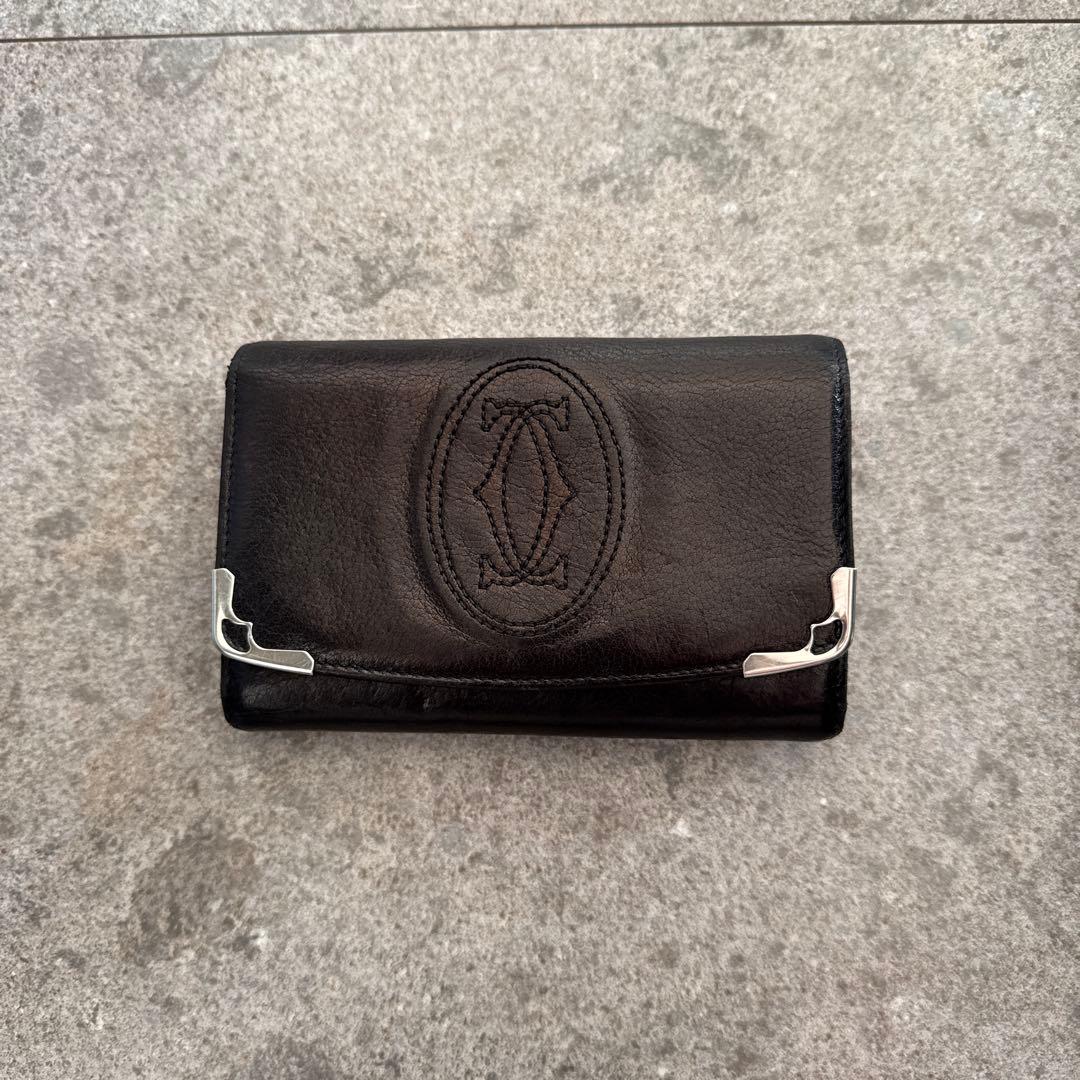 カルティエ　Cartier　財布　黒レザー