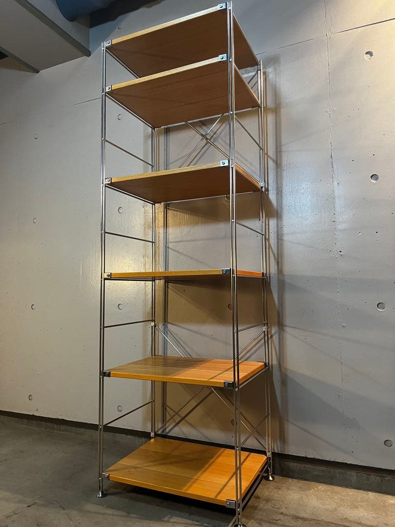 ゆりん★無印 ステンレスユニットシェルフ・タモ材棚セット・棚板６枚