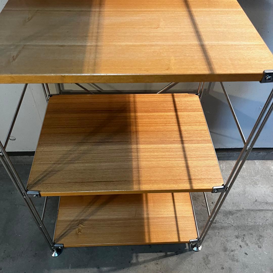 ゆりん★無印 ステンレスユニットシェルフ・タモ材棚セット・棚板６枚