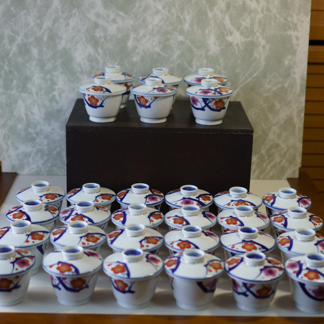品川陶園　蓋付碗　煮物椀　茶碗蒸し　30客　木箱付