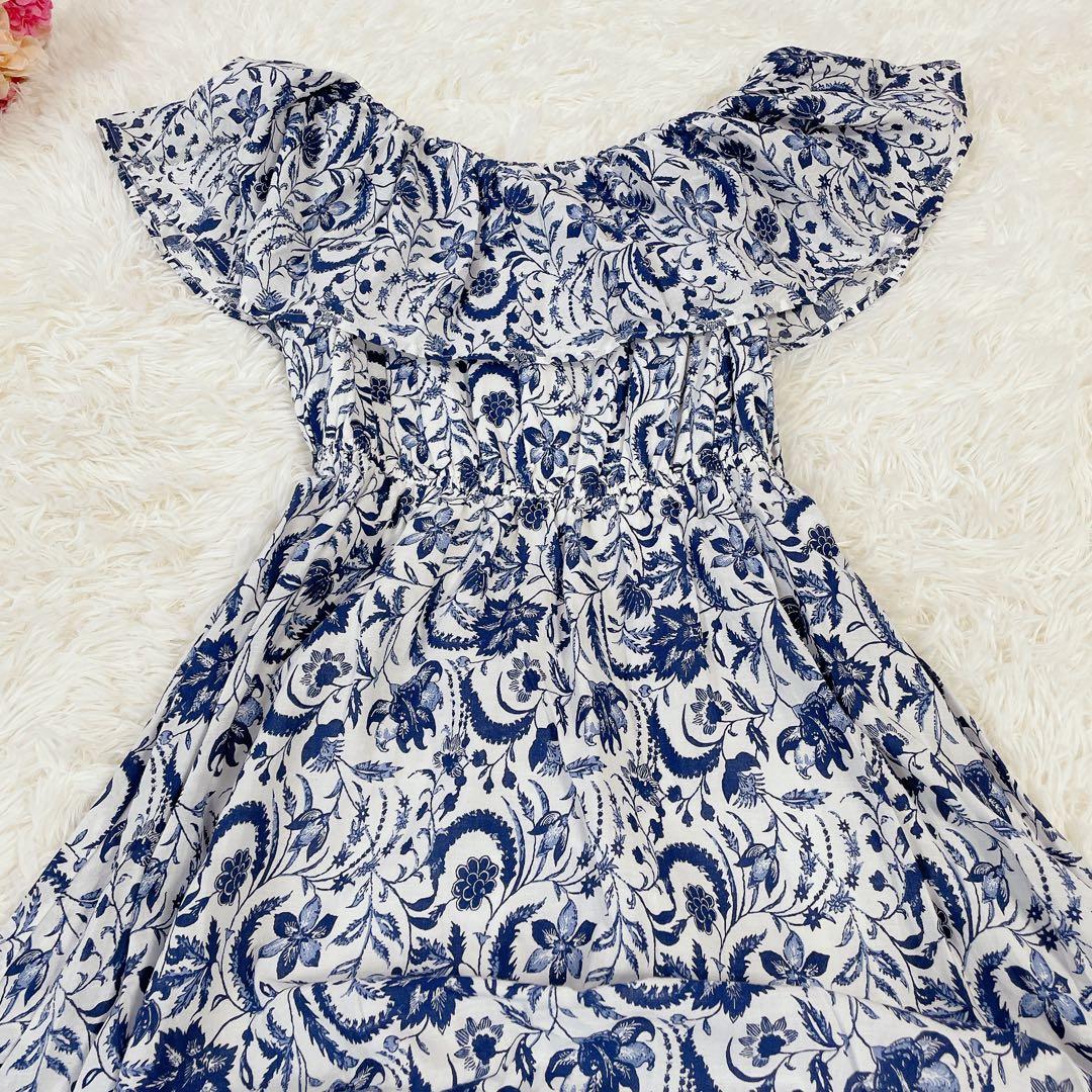 美品　マリハ　マキシ丈　ポタニカル　花柄　ワルツのドレス　ワンピース　春夏