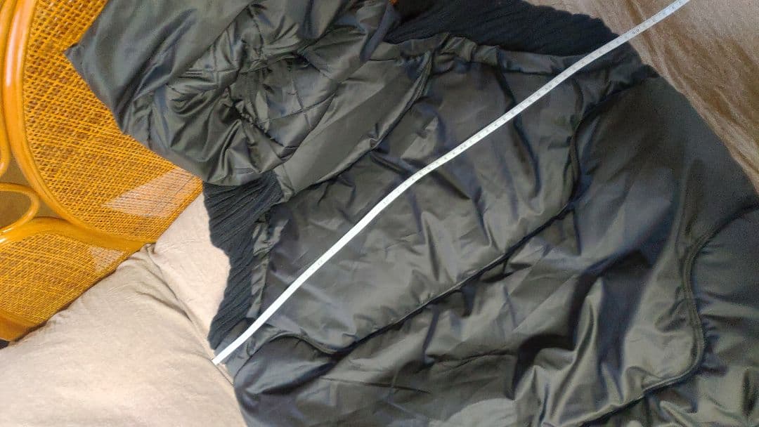 ニットドッキングダウンベスト フード ダウンベスト ブラック フード付き 中綿