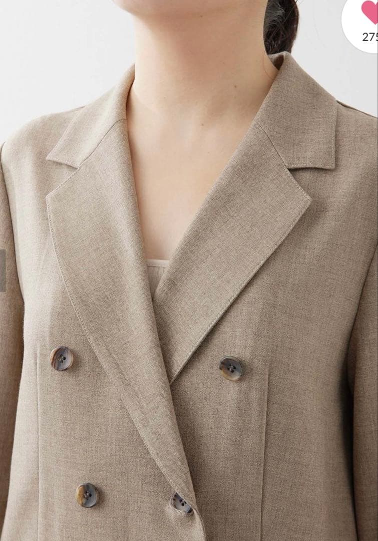 【THE PAUSE】テーラーカラージャンプスーツ ベージュ