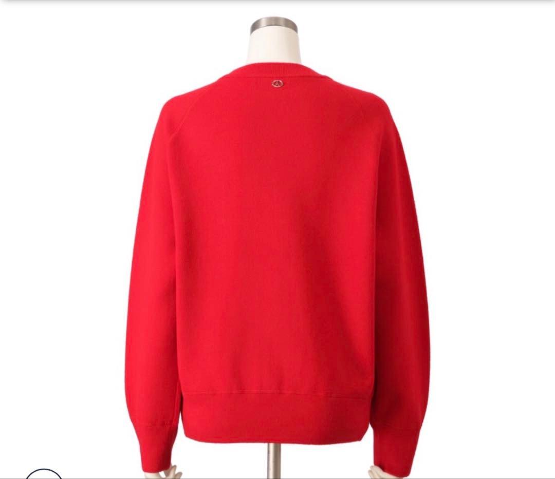 AnneCoquineコアスパンヤーンニットブルゾンネット限定カラー レッド3L