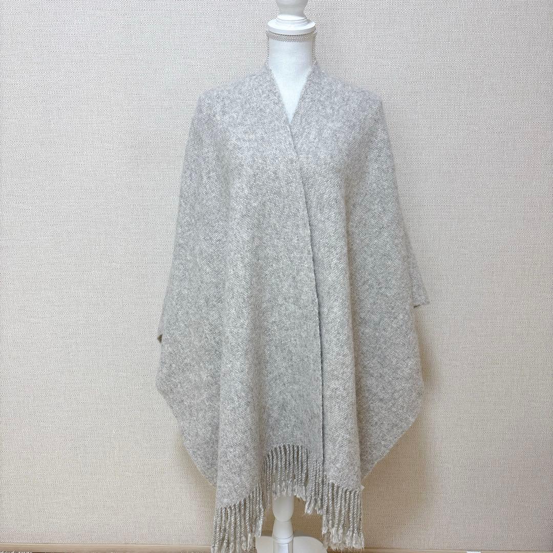 希少☆LAUREN MANOOGIAN　ウール ポンチョ ストール フリンジ