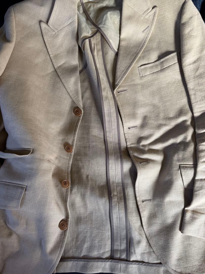 THE RUGGED CLOTHING 麻のビンテージ3ピーススーツMサイズ