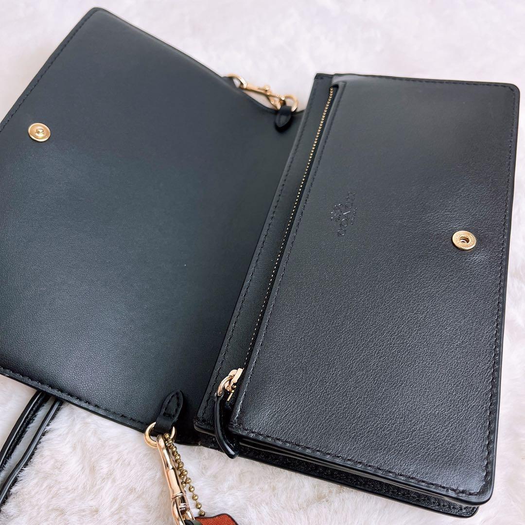 極美品☆COACHコーチ 2way お財布ショルダーバッグ ブラウン レザー